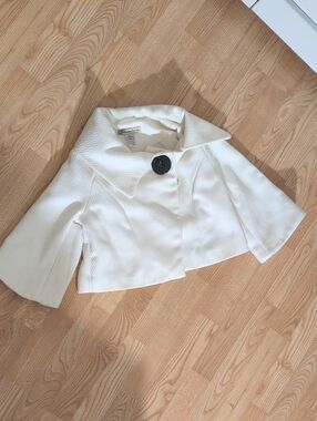 American Rag Cie White Vintage Cropped Swing Coat Size S